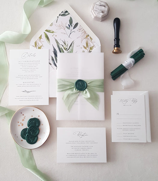 Andaz Press Sage Green with Cream Floral Blossoms Fall Wedding Party  Collection, Blank Invitations with Envelopes, Please Join Us for a Bridal  Shower