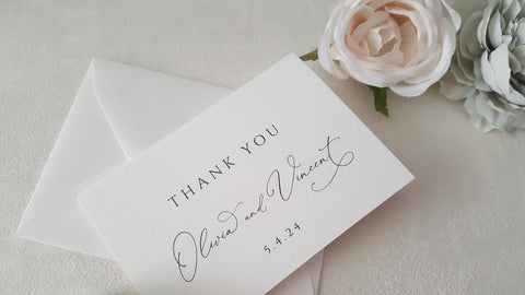 Elegant Wedding Thank You Cards -  DEPOSIT