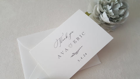 Classic Wedding Thank You Cards -  DEPOSIT