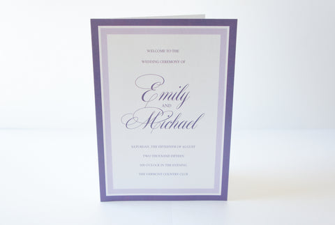 Purple Wedding Program - DEPOSIT