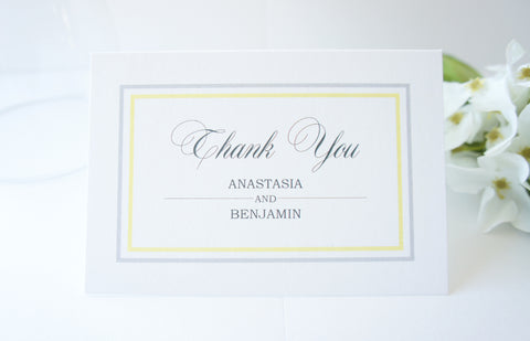 Yellow and Gray Thank You Cards -  DEPOSIT