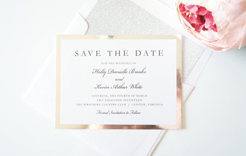 Silver Mirrored Save the Date