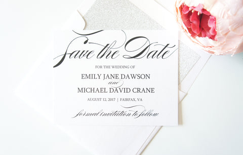 Calligraphy Save the Date - DEPOSIT