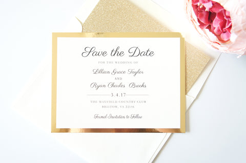 Elegant Gold and Ivory Save the Date