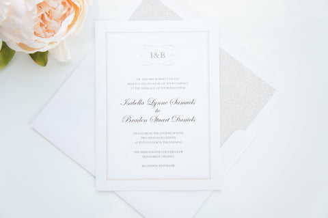 Taupe Wedding Invitation - DEPOSIT