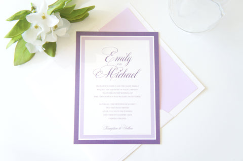 Purple Wedding Invitation - DEPOSIT