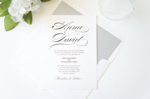 Iris Purple Wedding Invitation - DEPOSIT