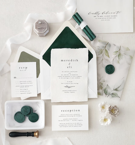 Minimal Greenery Wedding Invitation Suite - Sample Set