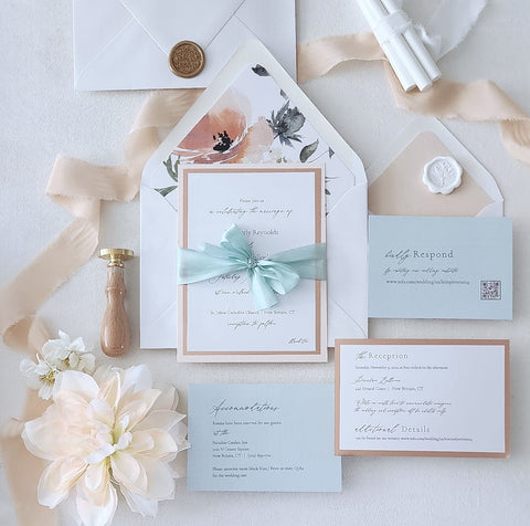 Kimberly Rose Gold and Mint Invitation Suite - Deposit