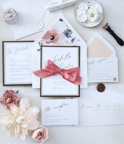 The Coral Suite Wedding Invitation - Deposit