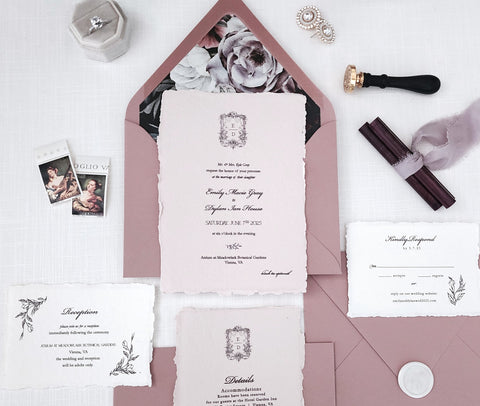Pink & Purple Wedding Invitation Emily Suite - Deposit