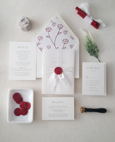 Classic Red Elizabeth Suite Wedding Invitation - Sample Set