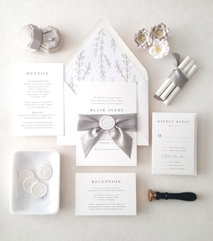Blair Silver Wedding Invitation - Sample Set