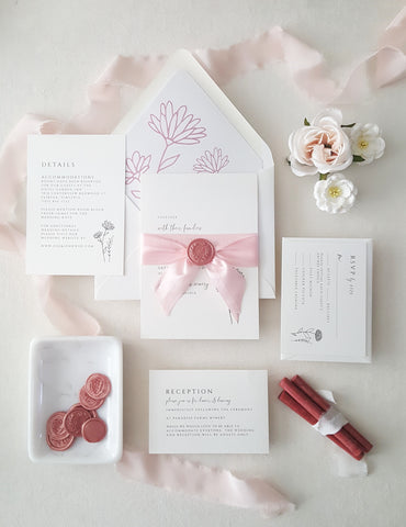 Zoe Botanical Wedding Invitation Suite - Deposit
