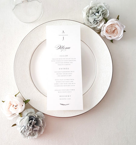 Monogram Wedding Menu Cards - DEPOSIT