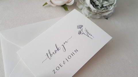 Botanical Wedding Thank You Cards -  DEPOSIT