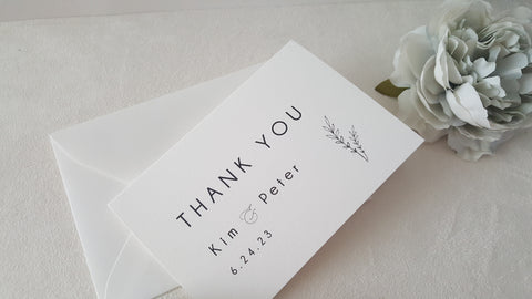 Greenery Wedding Thank You Cards -  DEPOSIT