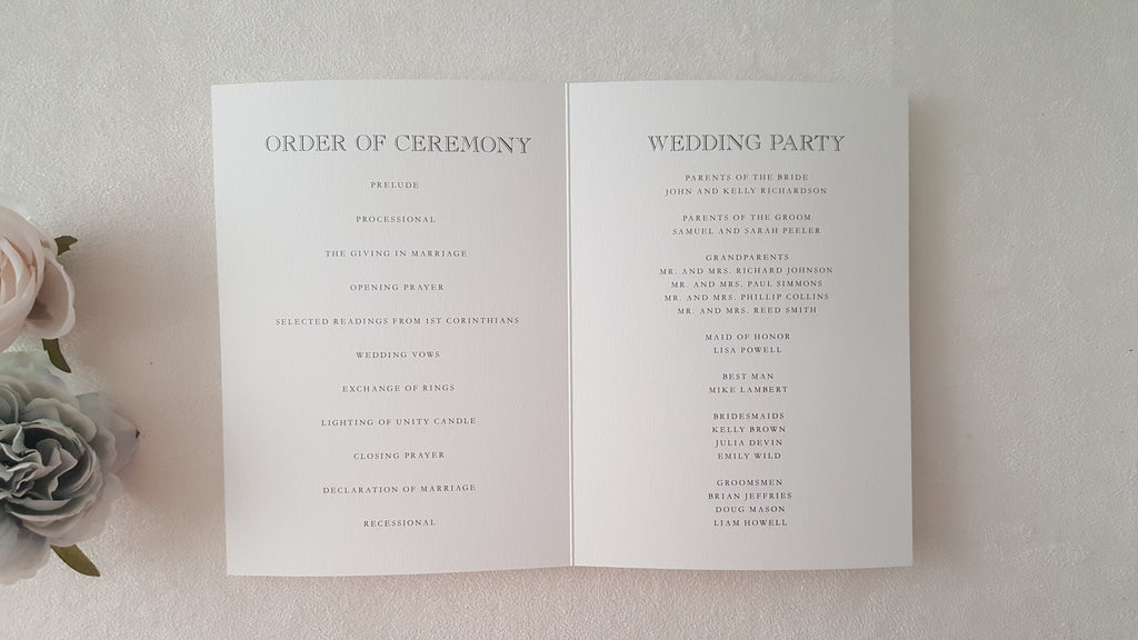 Traditional wedding program 60 photos - Astyledwedding.com