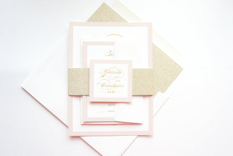 Blush Wedding Invitation - SAMPLE SET