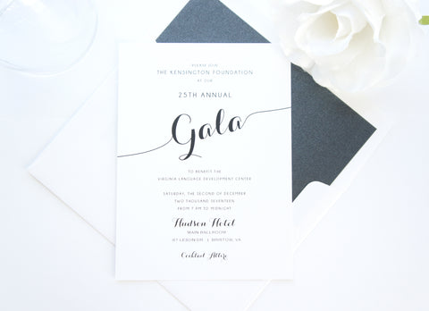 Silver and Black Gala Invitation, Company Invitation