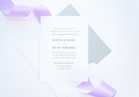 Simple Elegant Purple Wedding Invitation - SAMPLE SET
