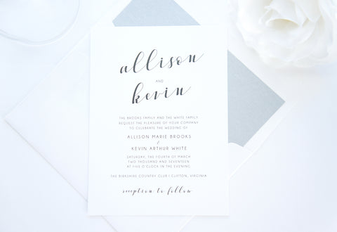 Mint Calligraphy Wedding Invitation - SAMPLE SET