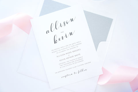 Pink Calligraphy Wedding Invitation - SAMPLE SET