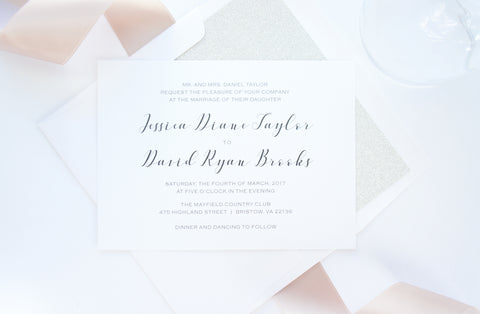 Modern Script Wedding Invitation - SAMPLE SET