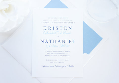 Modern Blue Wedding Invitation - DEPOSIT