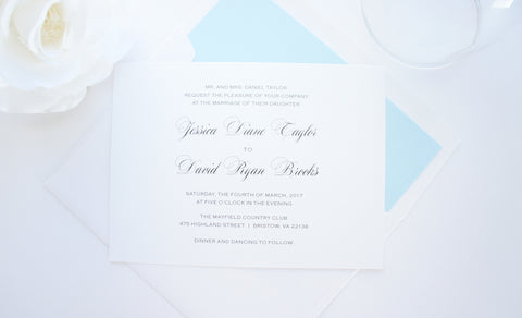 Elegant Blue Wedding Invitation - SAMPLE SET