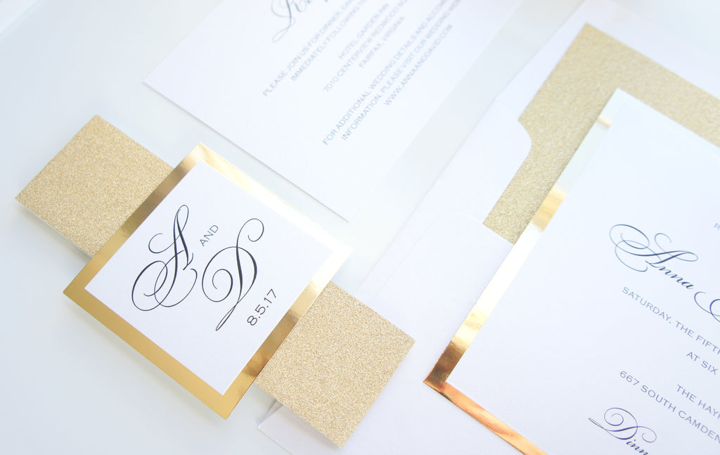 Gold Glitter Envelope Liner — Rock Candie Designs Custom Wedding Stationery  & Greeting Cards
