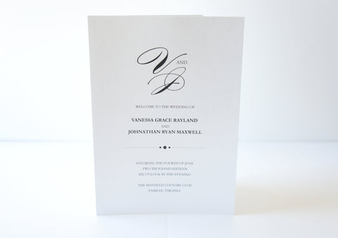 Elegant Calligraphy Wedding Programs - DEPOSIT