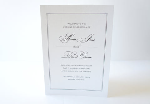 Elegant Wedding Program - DEPOSIT