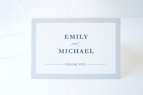 Navy and Gray Thank You Cards -  DEPOSIT