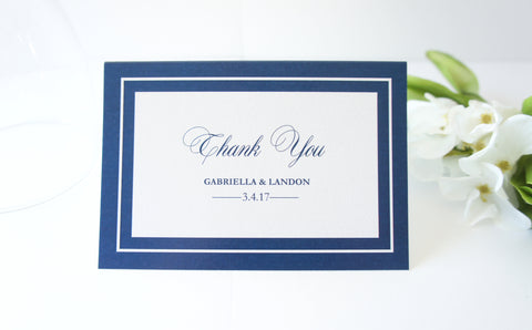 Navy Wedding Thank You Cards -  DEPOSIT