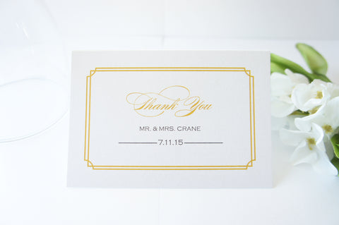 Gold Wedding Thank You Cards -  DEPOSIT