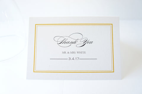 Traditional Gold Thank You Cards -  DEPOSIT