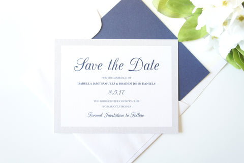 Blue and Silver Save the Date