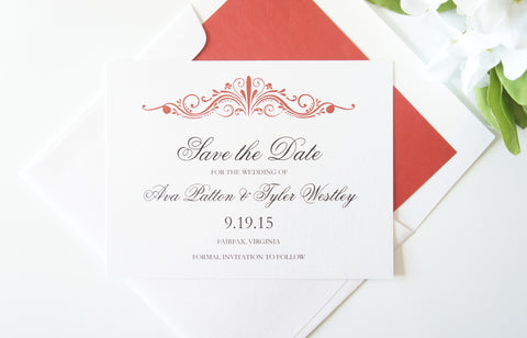 Traditional Red Save the Date