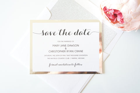 Modern Calligraphy Silver Save the Date