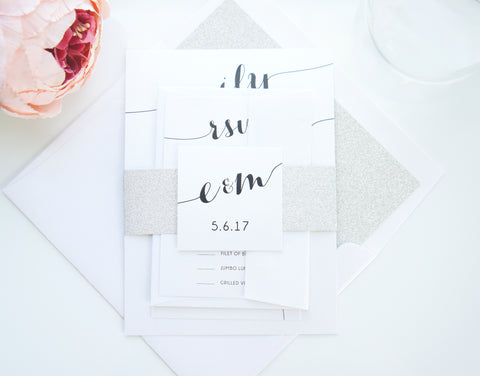 Mint Modern Script Wedding Invitation - SAMPLE SET