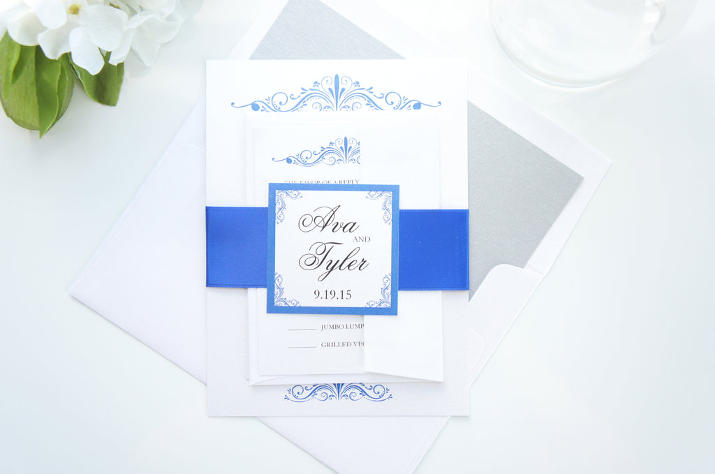 royal blue and silver wedding